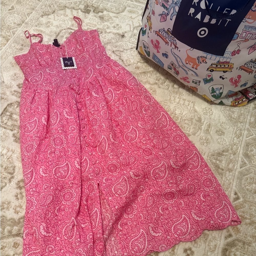 Sold Out Limited Edition Roller Rabbit Midi Pink Dress